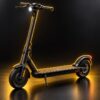 スタンドで立てた電動キックボード