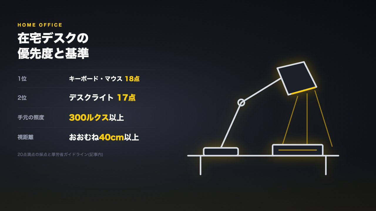 在宅デスクの優先度と基準の図