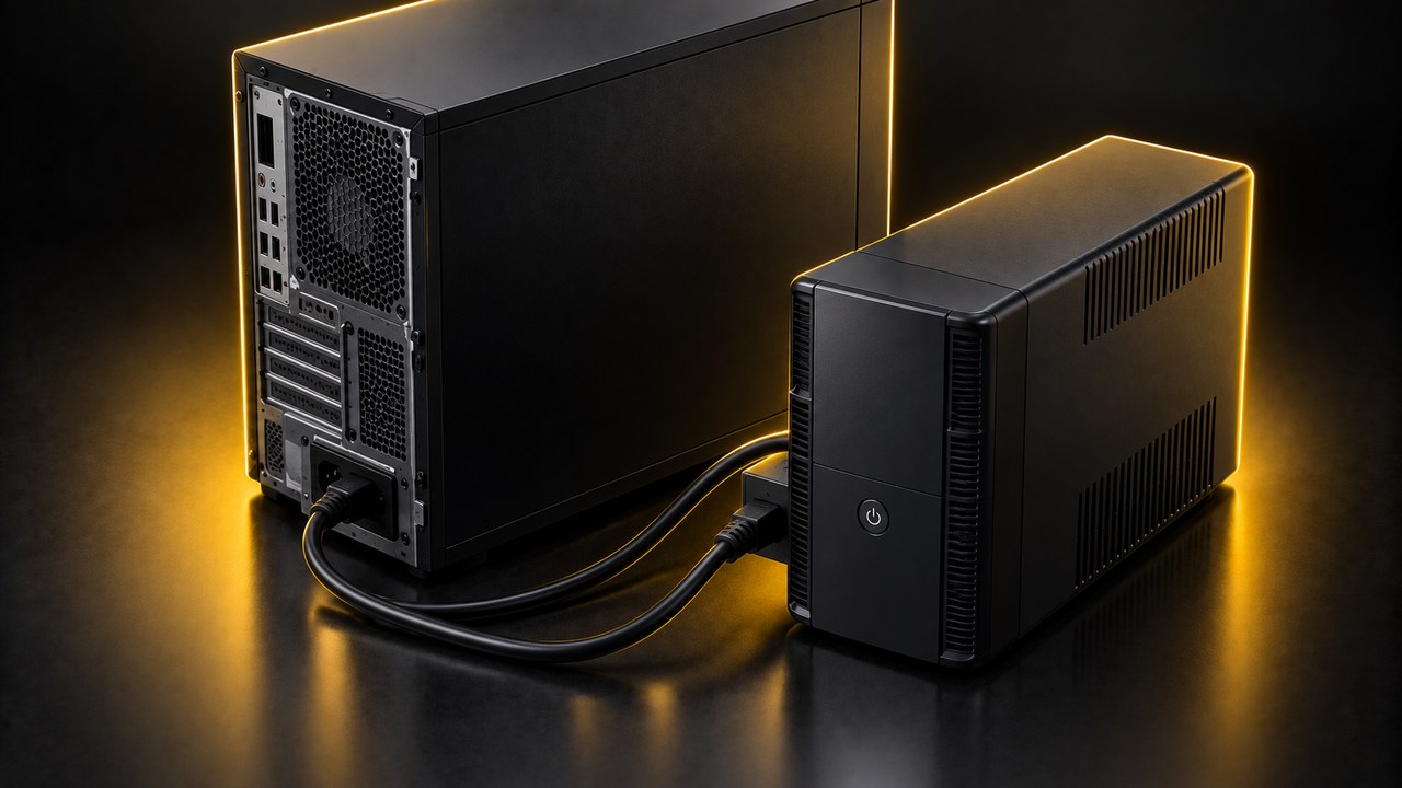 デスクトップパソコンと家庭用UPS
