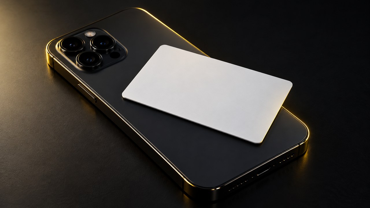 無地のICカードとスマートフォン