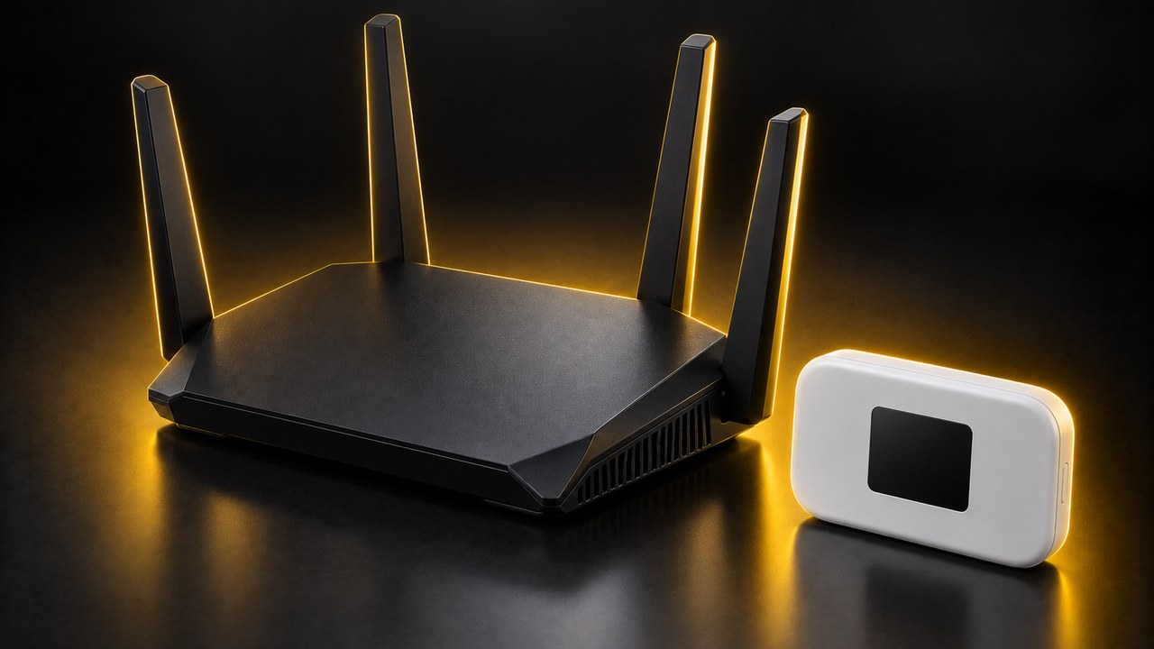 据え置きのWi-Fiルーターと携帯用モバイルルーター